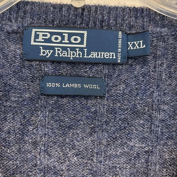 POLO by Ralph Lauren men’s XXL 100% lambs wool sweater vest - Picture 2 of 5